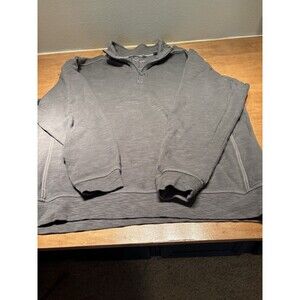 Mens Tommy Bahama Island Zone Size 2XL XXL Gray 1/4 Zip Shirt Long Sleeve